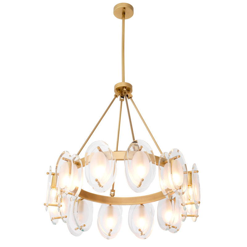 Eichholtz Sublime 12-Light Chandelier with Free-Form Beveled Glass Shades