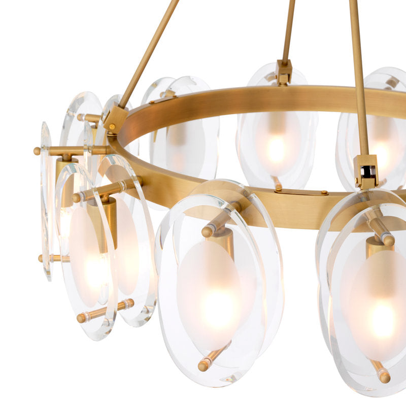 Eichholtz Sublime 12-Light Chandelier with Free-Form Beveled Glass Shades