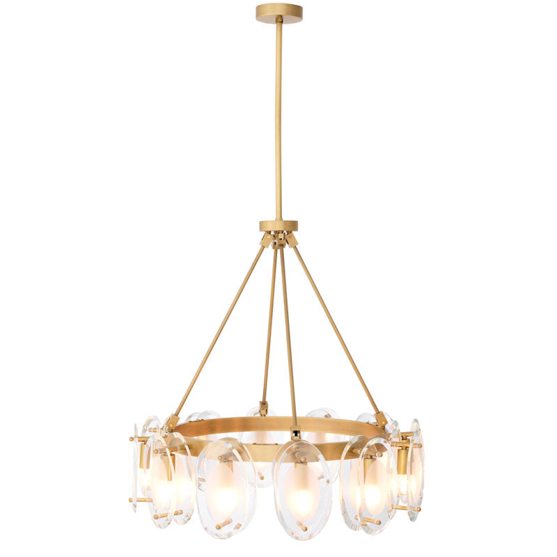 Eichholtz Sublime 12-Light Chandelier with Free-Form Beveled Glass Shades