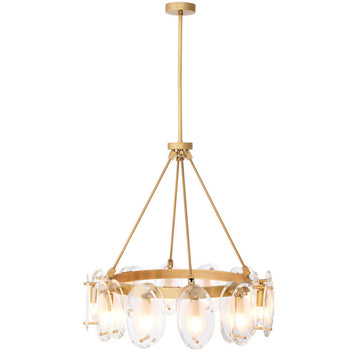 Eichholtz Sublime 12-Light Chandelier with Free-Form Beveled Glass Shades