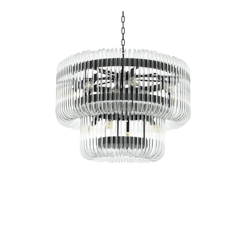 Eichholtz Sutton 15-Light House Chandelier: Art Deco Inspired Crystal and Metal