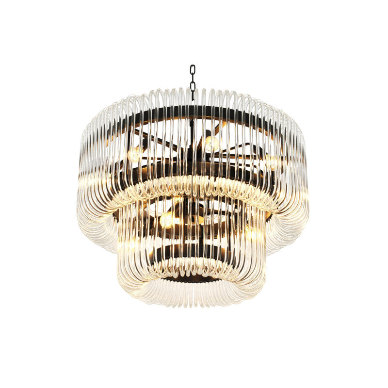 Eichholtz Sutton 15-Light House Chandelier: Art Deco Inspired Crystal and Metal