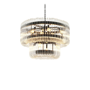 Eichholtz Sutton 15-Light House Chandelier: Art Deco Inspired Crystal and Metal