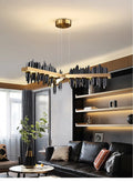 fancilighting Black/gold led light ceiling chandelier for living room, bedroom, dining room