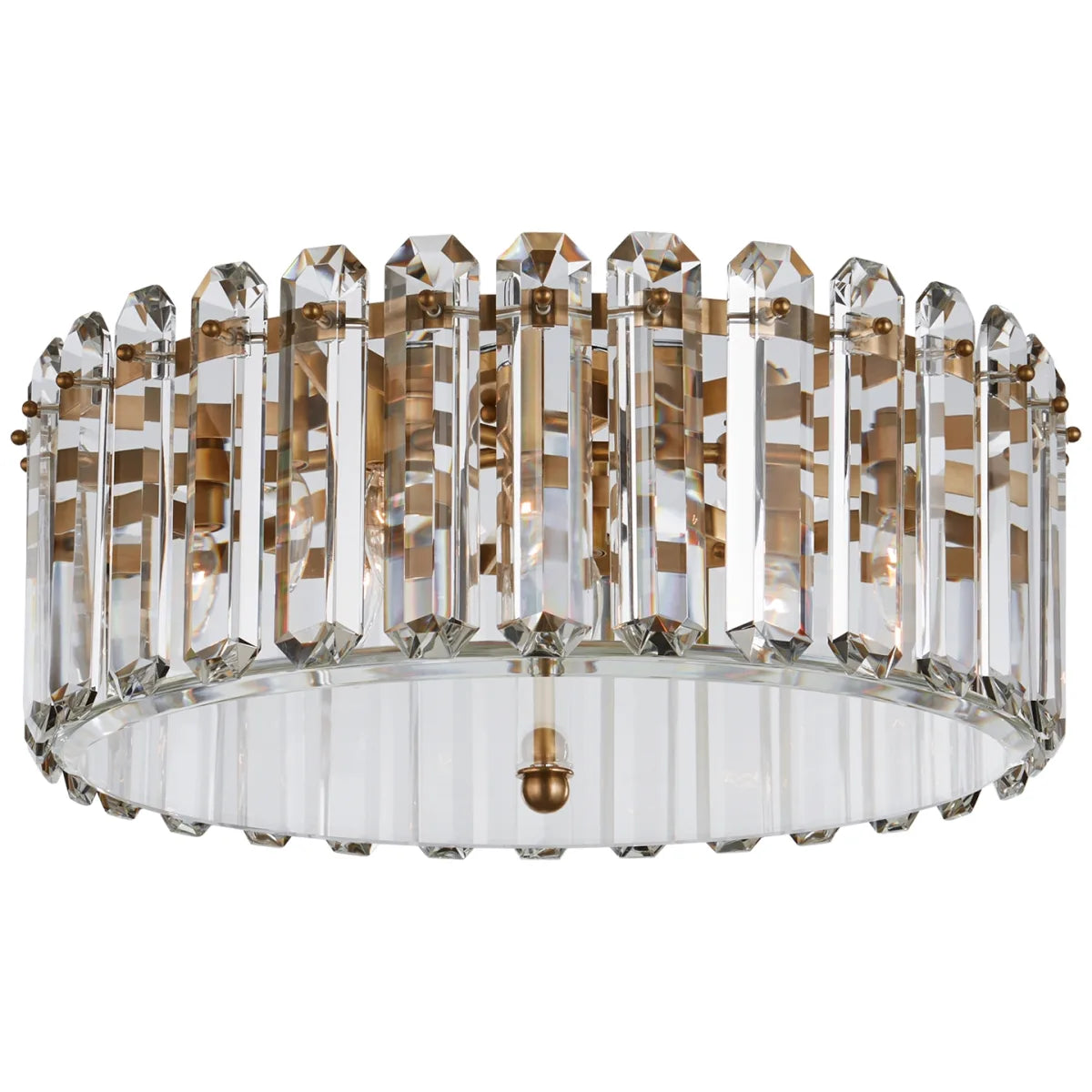 Simple Round Flush Mount Crystal Chandelier