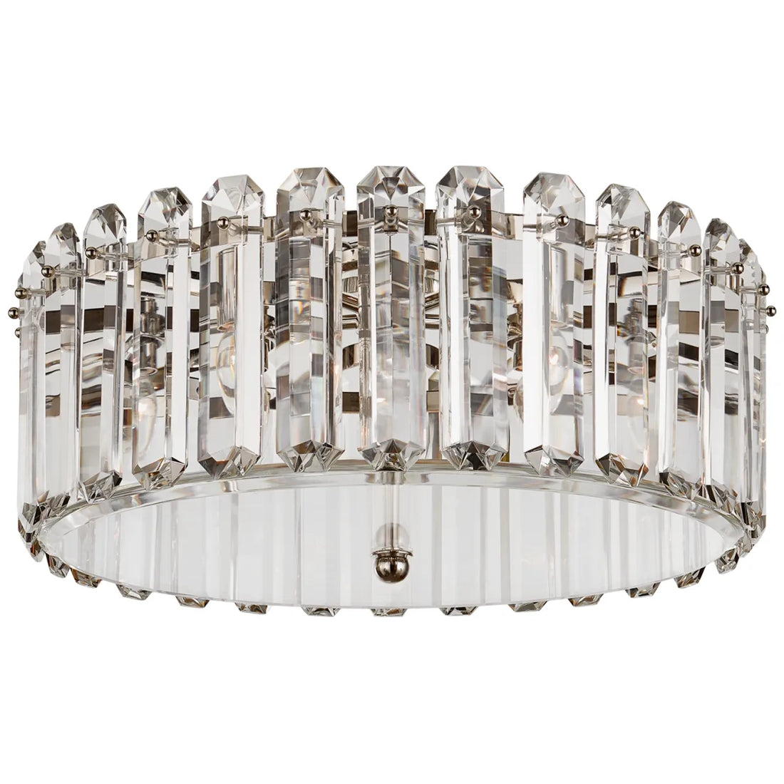 Simple Round Flush Mount Crystal Chandelier