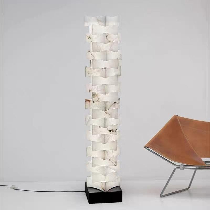 Verna Alabaster Floor Lamp, Living Room And Bedroom Decorative Standing Lamp - Ineffable Lighting