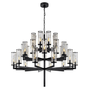 Rosario 47" Three-Tiered Chandelier with Crackle Glass