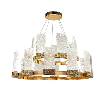 Z-Lite 2-Tier Round LED Glass Chandelier