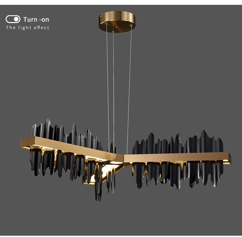 fancilighting Black/gold led light ceiling chandelier for living room, bedroom, dining room