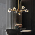 Zora Modern Faceted Crystal Chandelier For Living Room - Ineffable Lighting