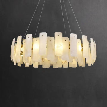 August alabaster Round chandelier