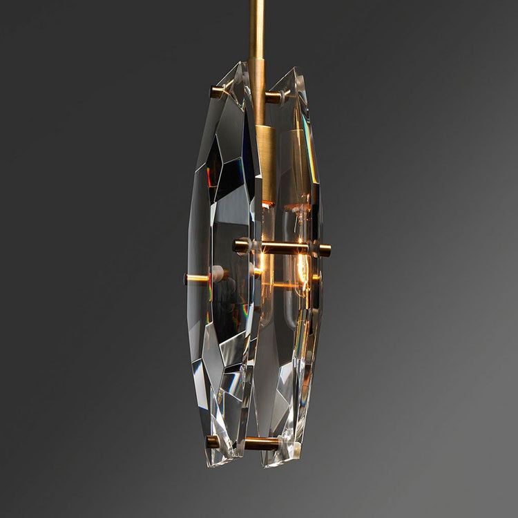 Corla Modern Faceted Smoke Crystal Pendant Light