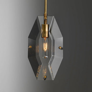 Corla Modern Faceted Smoke Crystal Pendant Light